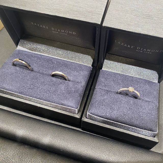 【ラザール ダイヤモンド(LAZARE DIAMOND)の口コミ】 婚約指輪との相性を見ることと、日常生活の使いやすさを重視して決めまし…