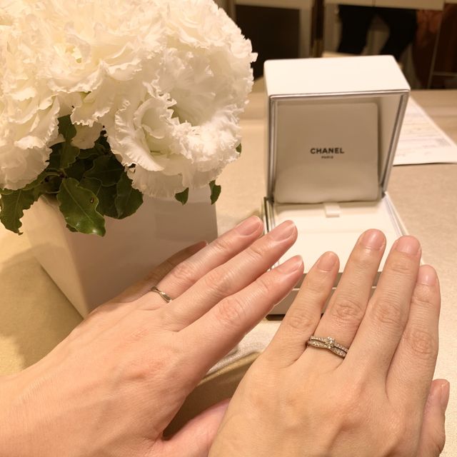 【シャネル(CHANEL)の口コミ】 結婚指輪は憧れのブランドで買うのが夢でした。婚約指輪にカルティエのエ…