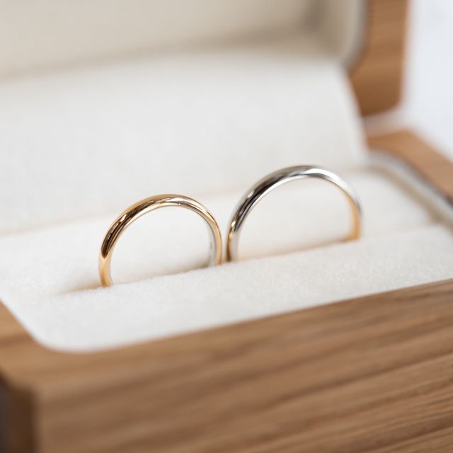 【Cayof(カヨフ)の口コミ】 シンプルなデザインながらも自分たちだけのオリジナルの指輪にしたかった…