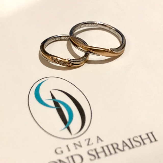 【銀座ダイヤモンドシライシの口コミ】 ゴールドとの二素材加工であっても、プラチナの配合率が95％と他店のもの…