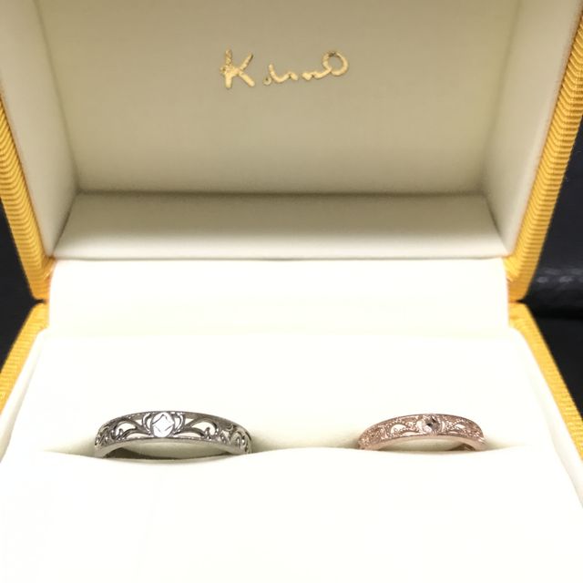 【ケイウノ ブライダル(K.UNO BRIDAL)の口コミ】 彼の指が太めで、私は細いデザインが良かったので、
オーダーを検討してい…