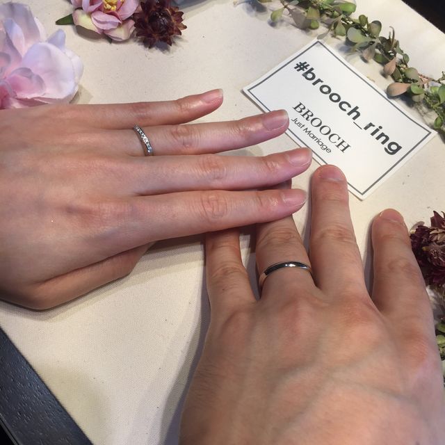 【俄(にわか)の口コミ】 妻の細い指と自分のゴツゴツした指に合う太さ、シンプルな中にも煌びやか…