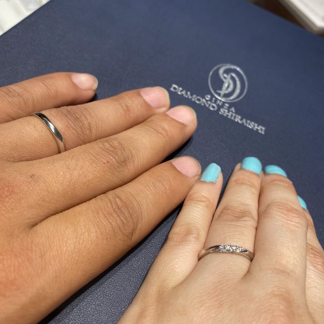 【銀座ダイヤモンドシライシの口コミ】 ダイヤモンドが綺麗でとてもキラキラしていたのでつけた時にとてもテンシ…