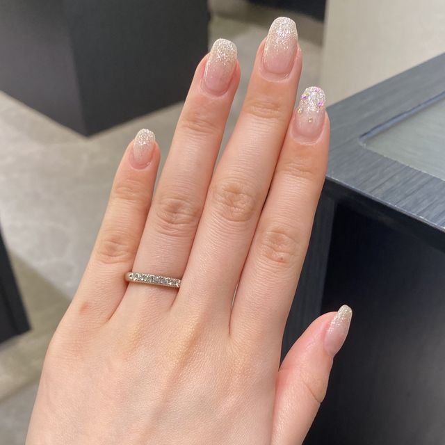 【MIKIMOTO(ミキモト)の口コミ】 リングの幅とダイヤモンドのバランスがよく、付けていて指が綺麗にみえま…