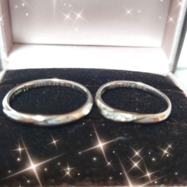 【アイプリモ(I-PRIMO)の口コミ】 私のつける指輪は少し華やかで
主人のつける指輪のデザインはシンプルだけ…