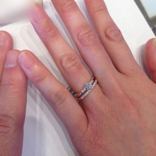 【ケイウノ ブライダル(K.UNO BRIDAL)の口コミ】 エンゲージリング、マリッジリングは主に重ね付けして利用しようと思って…