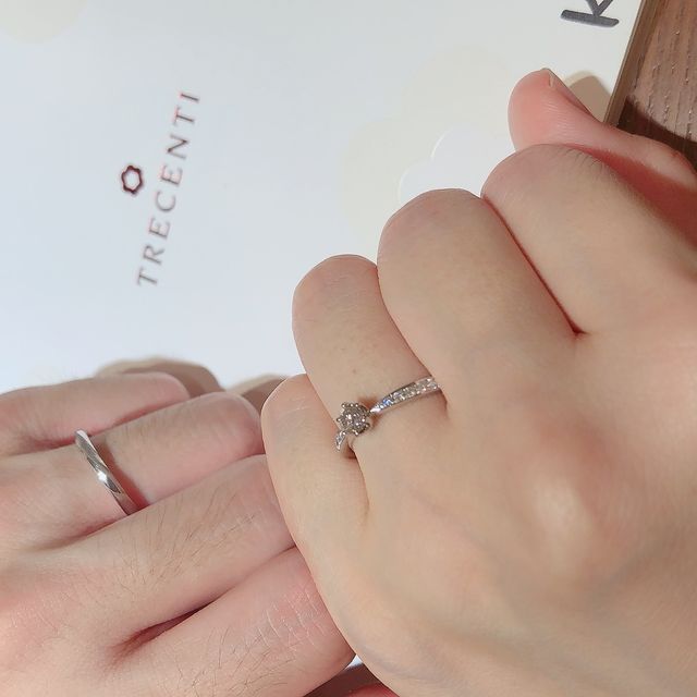 【TRECENTI(トレセンテ)の口コミ】 指輪の形や指の形などを総合的に判断していただき、自分たちに合うものを…