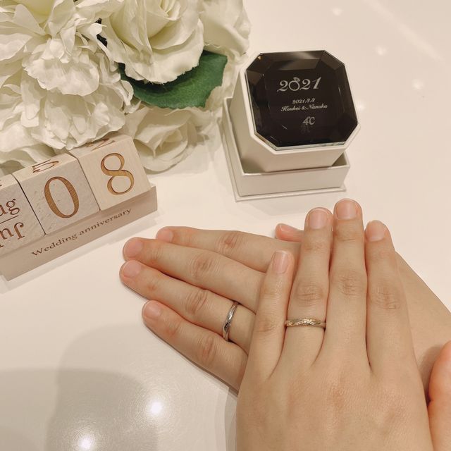 【4℃ BRIDAL(ヨンドシーブライダル)の口コミ】 プラチナのみではなく、イエローゴールドもしくはピンクゴールドが一部デ…