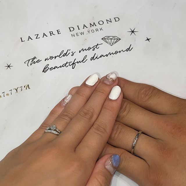 【ラザール ダイヤモンド(LAZARE DIAMOND)の口コミ】 シンプルなものを探していました(^^)シンプルだけどしっかりダイアが入っ…