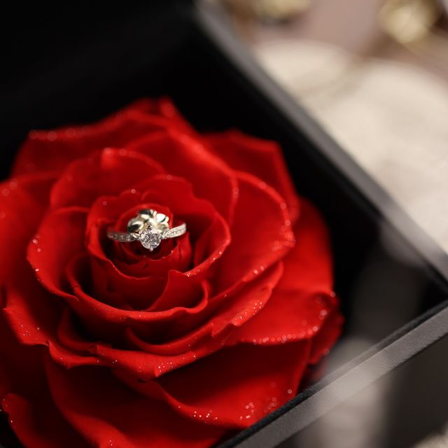 【EIKA(エイカ)の口コミ】 指輪デザインの好みや号数がわからなかったので、プロポーズはダイヤモン…