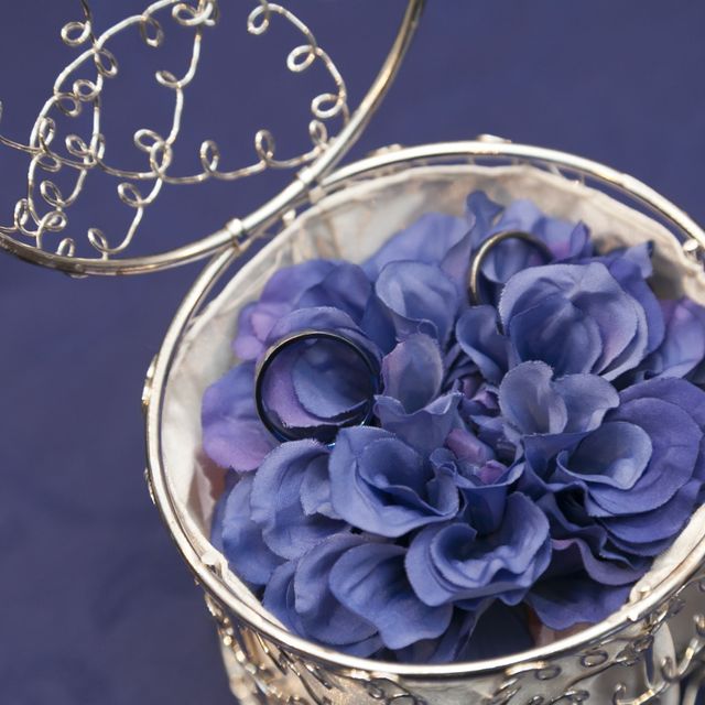 【プロドットコムの口コミ】 結婚式のテーマカラーが、二人ともが好きなブルーだったので、指輪の裏側…