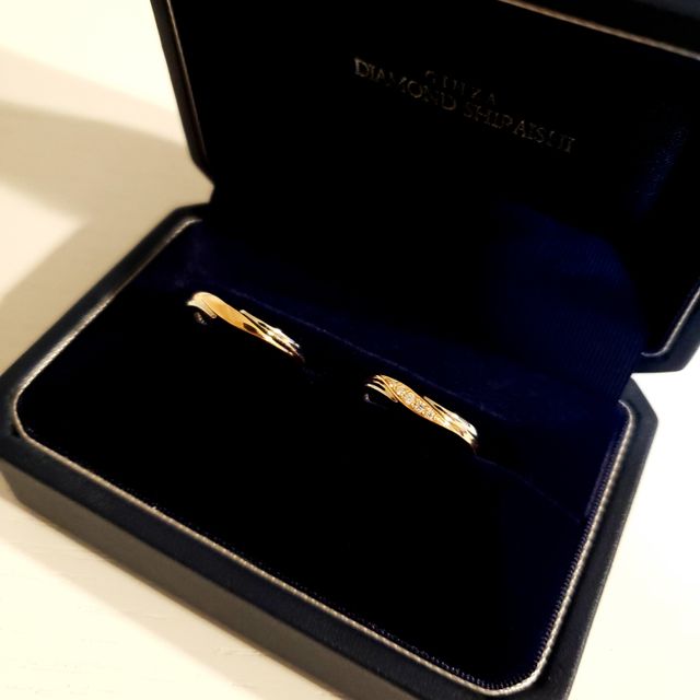 【銀座ダイヤモンドシライシの口コミ】 元々ピンクゴールドがいいなぁと思っていたのですが、プラチナとピンクゴ…