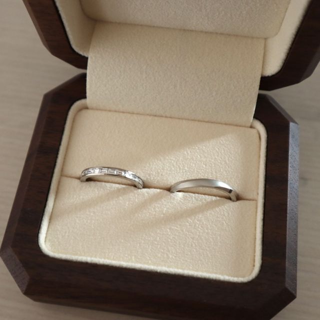 【TANZO.(鍛造指輪)の口コミ】 丈夫な指輪にしたい、S字でバケットカットダイヤモンドだけのハーフエタニ…