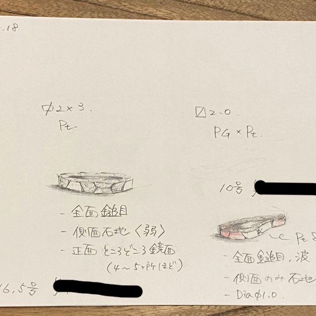 【ichi(イチ)の口コミ】 指輪のデザインを自分たちで決めました。納得がいくまで職人さんと話し合…