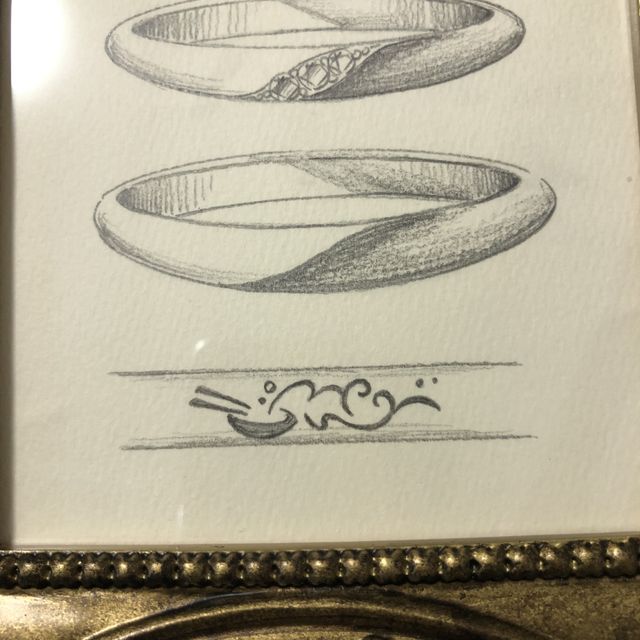 【ケイウノ ブライダル(K.UNO BRIDAL)の口コミ】 二人の趣味や、思い出を元に凄く素敵なデザイン画を描いて頂けたこと。
指…