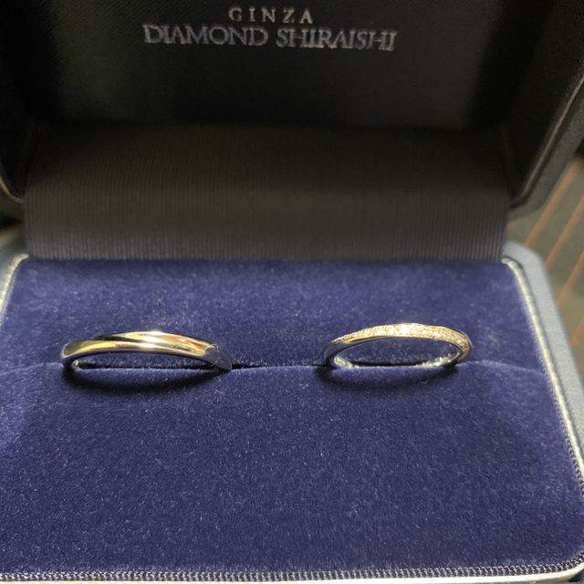 【銀座ダイヤモンドシライシの口コミ】 プラチナ素材で探しており、デザインも価格も気に入りました。一生付ける…