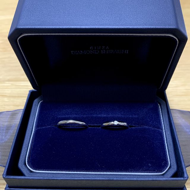 【銀座ダイヤモンドシライシの口コミ】 シンプルでダイヤモンドはさりげなくついているものがいいなと探していた…