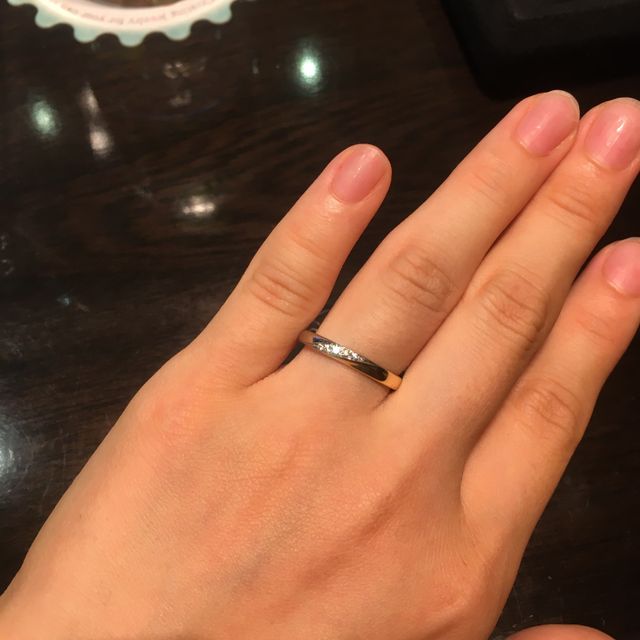 【ケイウノ ブライダル(K.UNO BRIDAL)の口コミ】 シェアというコンビの指輪を試着させて頂きました。ホームページや雑誌で…