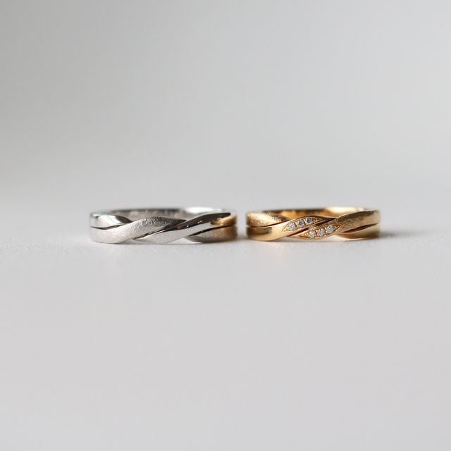 【鶴(mikoto)の口コミ】 指輪のデザインはギメルリングという２つの指輪を重ね合わせたようなデザ…