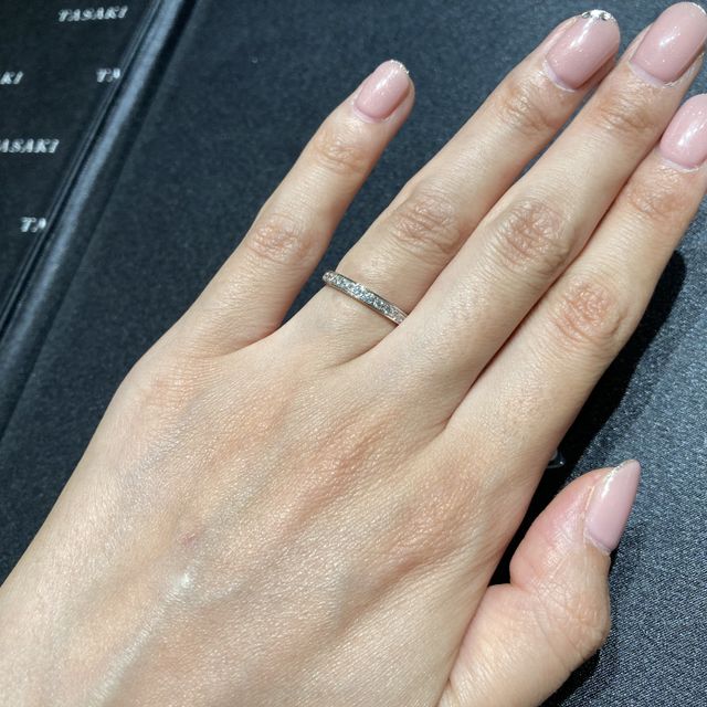 【TASAKI(タサキ)の口コミ】 ハーフエタニティで、丸みが少ないデザインだけど角張りすぎない、丈夫で…