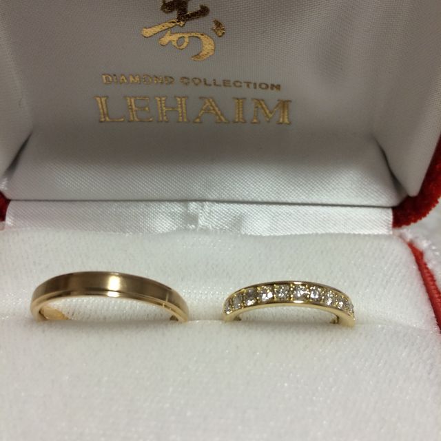 【LEHAIM(レハイム)の口コミ】 婚約指輪もこちらでお世話になり、店員さんの対応もよかったので結婚指輪…