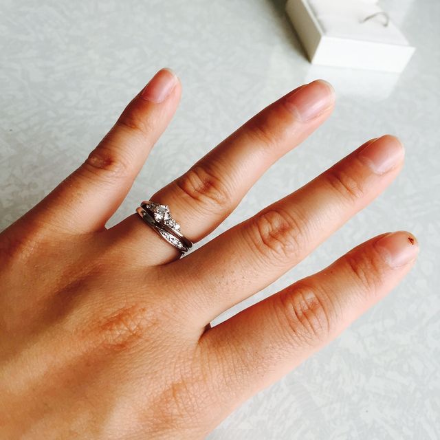 【アンジェリックフォセッテ(Angelique Fossette)の口コミ】 誕生石がダイヤということもあり、ダイヤの大きさや存在感を重視していま…