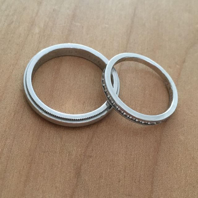 【ティファニー(Tiffany & Co.)の口コミ】 ダイヤが綺麗だったのと、婚約指輪と合わせてしたかったので、ブランドを…