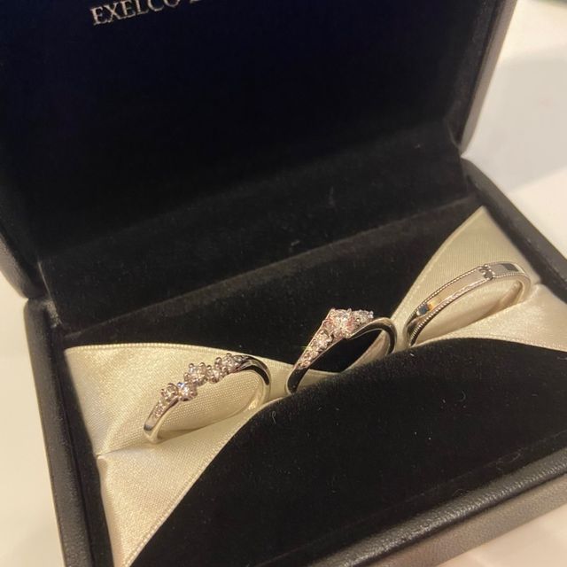 【エクセルコダイヤモンド(EXELCO DIAMOND)の口コミ】 婚約指輪でWild Roseをもらっていたため、結婚指輪はセットのものにしよう…