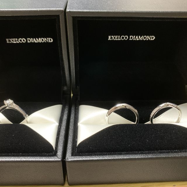 【エクセルコダイヤモンド(EXELCO DIAMOND)の口コミ】 元々婚約指輪と結婚指輪のセットリングが良いなと思い探していました。ネ…