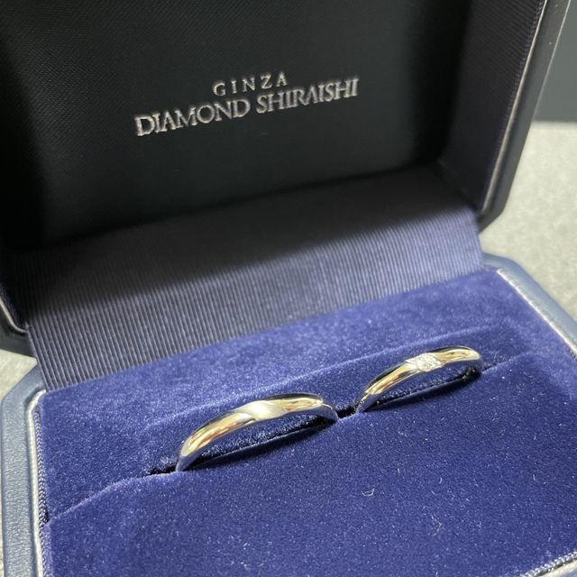 【銀座ダイヤモンドシライシの口コミ】 お互いシンプルなものが希望でした。せっかくなのでもう少しキラキラした…
