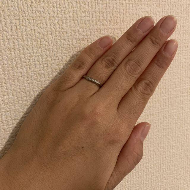 【4℃ BRIDAL(ヨンドシーブライダル)の口コミ】 授かり婚でバタバタしていたのもあり、結婚指輪を欲しいと思っていなかっ…