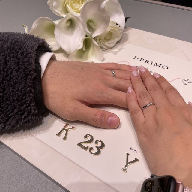 【アイプリモ(I-PRIMO)の口コミ】 指輪のデザインはキラキラしていて元々ダイヤが付いているものが希望だっ…