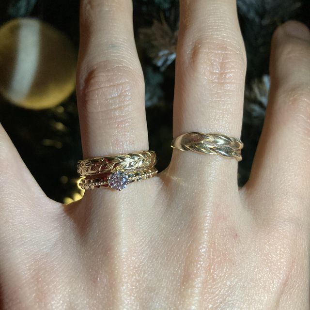 【Makana(マカナ)の口コミ】 ハワイアンでイエローゴールドのリングをイメージしていて、当初はたくさ…