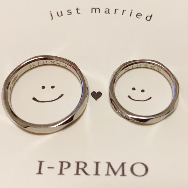 【アイプリモ(I-PRIMO)の口コミ】 婚約指輪を頂いたのがアイプリモさんだったので結婚指輪も一緒に揃えよう…