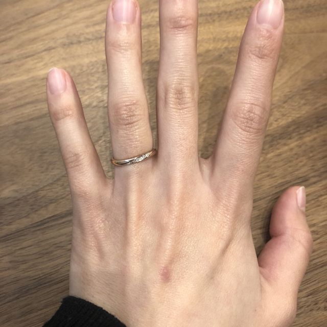 【出雲結(いずもゆい)の口コミ】 デザインがとても可愛かったです。シンプルだけどダイヤモンドもついてい…