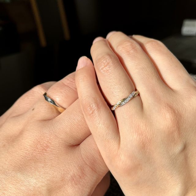 【ケイウノ ブライダル(K.UNO BRIDAL)の口コミ】 他のブランド店の指輪も検討し試着させてもらいましたが、既製品ではペア…