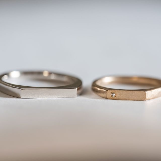 【Cayof(カヨフ)の口コミ】 彼がシグネット、私が槌目とそれぞれ別のデザインが好みで困っていたとこ…