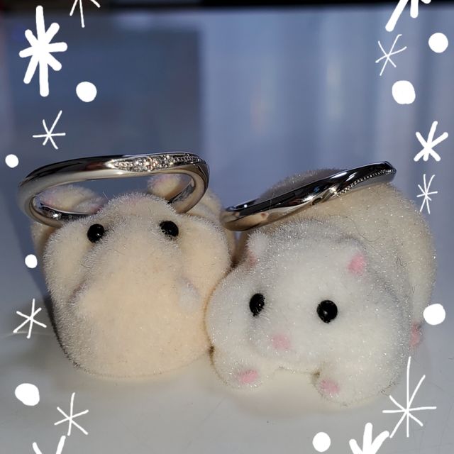 【エクセルコダイヤモンド(EXELCO DIAMOND)の口コミ】 指輪のデザインが夫婦共に気に入りました。ミル打ちにペア感があり、旦那…