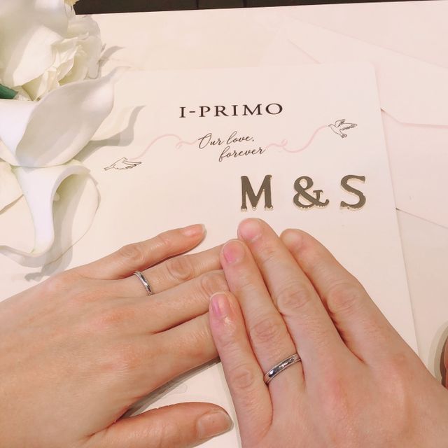 【アイプリモ(I-PRIMO)の口コミ】 結婚指輪はシンプルなミル打ちがほしくて、ネットでいろんなお店を探して…