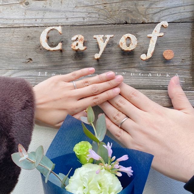 【Cayof(カヨフ)の口コミ】 異素材、異なるデザインが組み合わさって一つのリングになっているという…