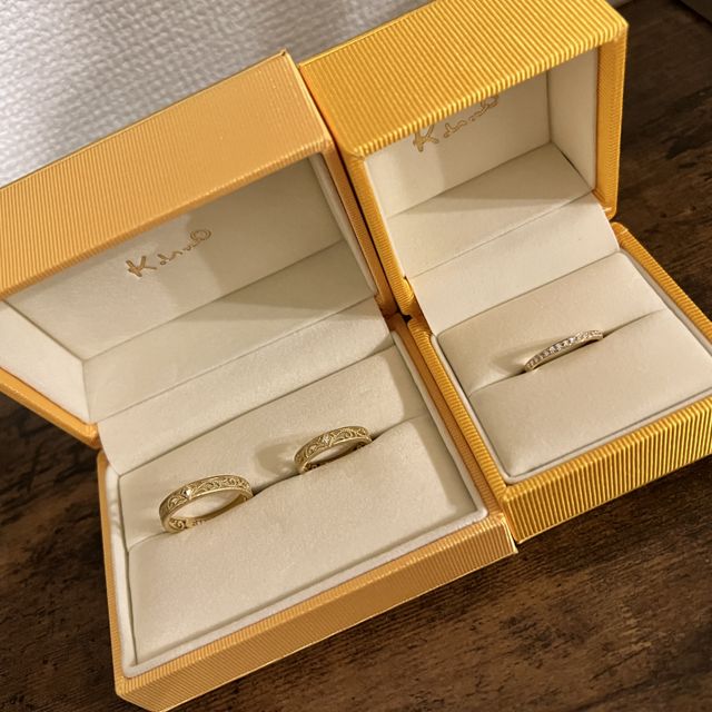 【ケイウノ ブライダル(K.UNO BRIDAL)の口コミ】 ゴールドの指輪が良くて、HPでまた他のデザインのものを試着したくて行っ…