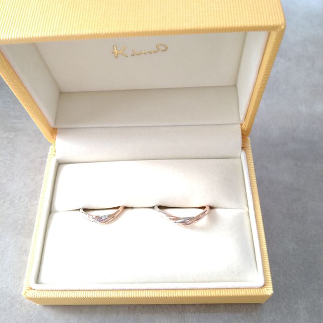 【ケイウノ ブライダル(K.UNO BRIDAL)の口コミ】 ケイウノの14Kのピンクゴールドの色味がとても素敵で、可愛くて、こちらの…