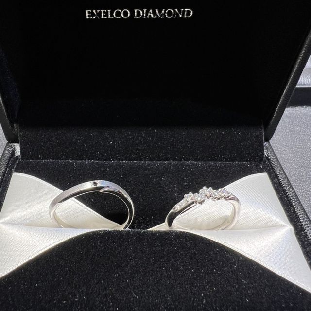 【エクセルコダイヤモンド(EXELCO DIAMOND)の口コミ】 これから一生つけていくのだからと思い、お互いデザインに妥協したく無い…