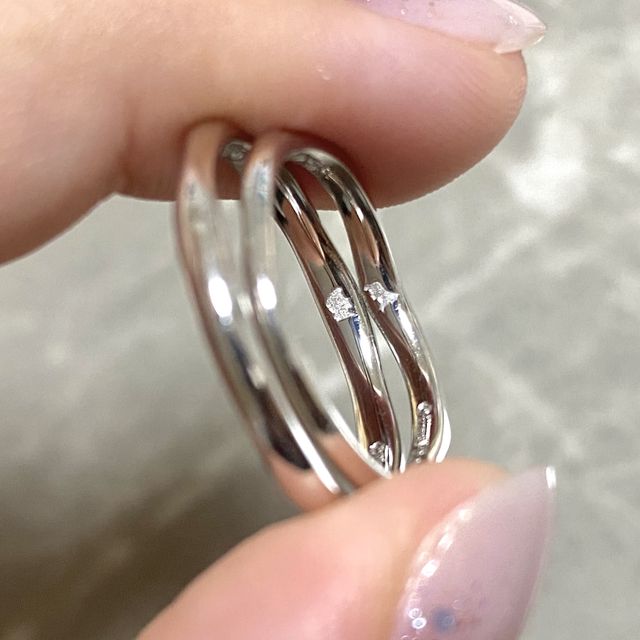 【ケイウノ ブライダル(K.UNO BRIDAL)の口コミ】 婚約指輪をこちらのブランドで購入しているので、結婚指輪もセットになる…