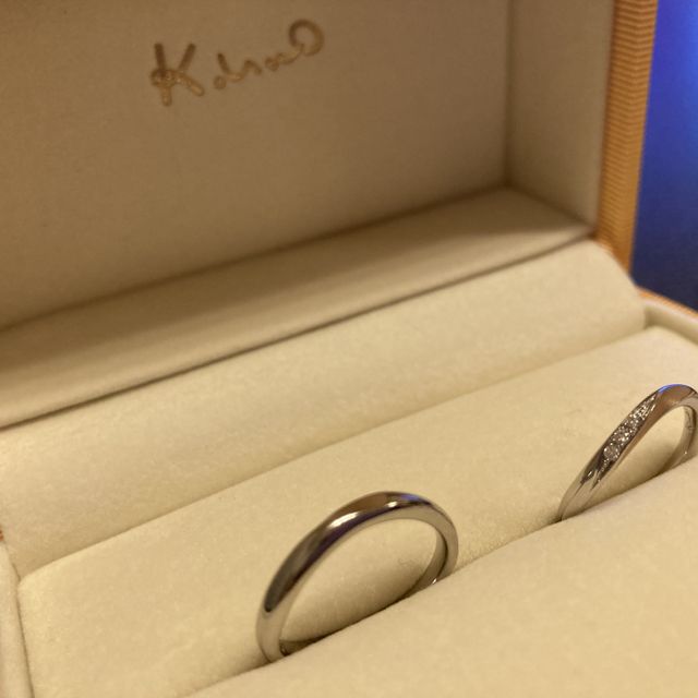 【ケイウノ ブライダル(K.UNO BRIDAL)の口コミ】 2つの指輪を重ねるとハートになるというデザインが初めから気に入りました…
