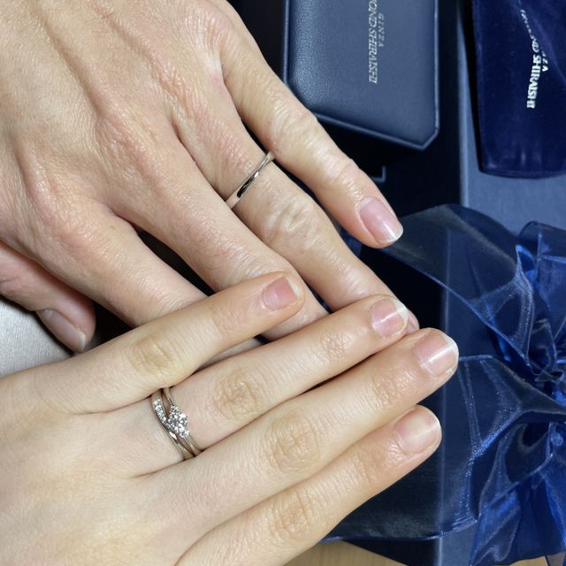 【銀座ダイヤモンドシライシの口コミ】 婚約指輪に関しては彼が選んでくれた輝きが最高レベルのダイヤモンドに合…