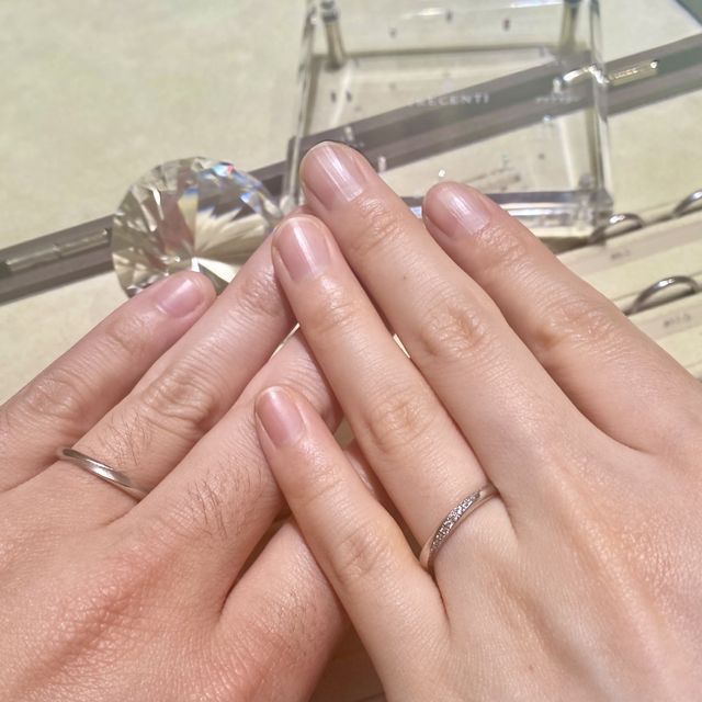 【TRECENTI(トレセンテ)の口コミ】 指輪の細さと丈夫さ、ダイヤモンドの光り方が上品だったのでこちらの指輪…