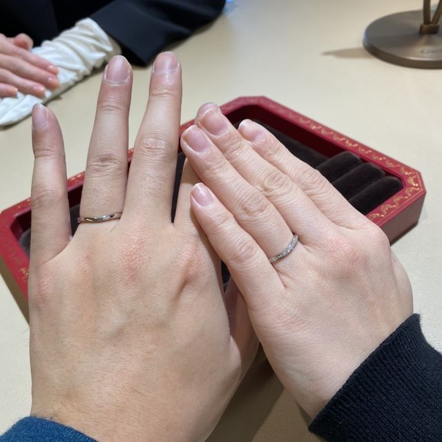 【カルティエ(Cartier)の口コミ】 プロポーズリングがカルティエのバレリーナだったことから、結婚指輪もバ…