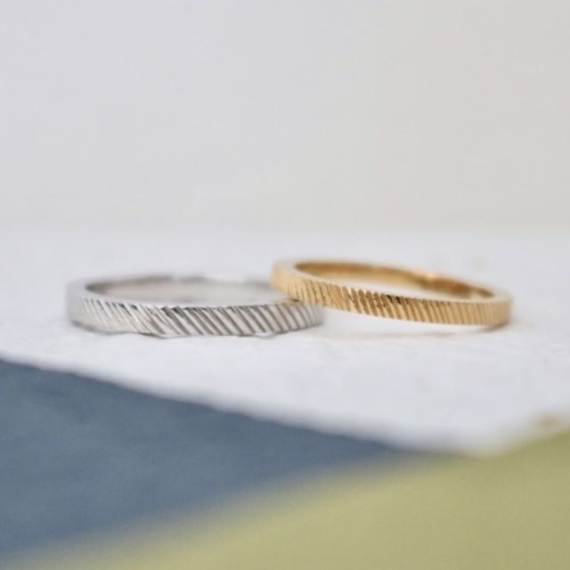 【鶴(mikoto)の口コミ】 シルバーとゴールドのリングで主人とデザインを自由に選ばせてもらいまし…