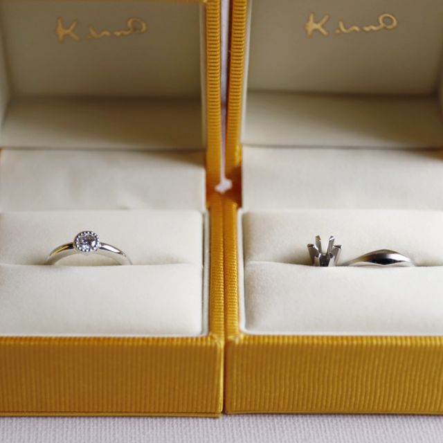 【ケイウノ ブライダル(K.UNO BRIDAL)の口コミ】 派手になりすぎず、シンプルだけど何処か他と違う指輪が欲しくて探してい…